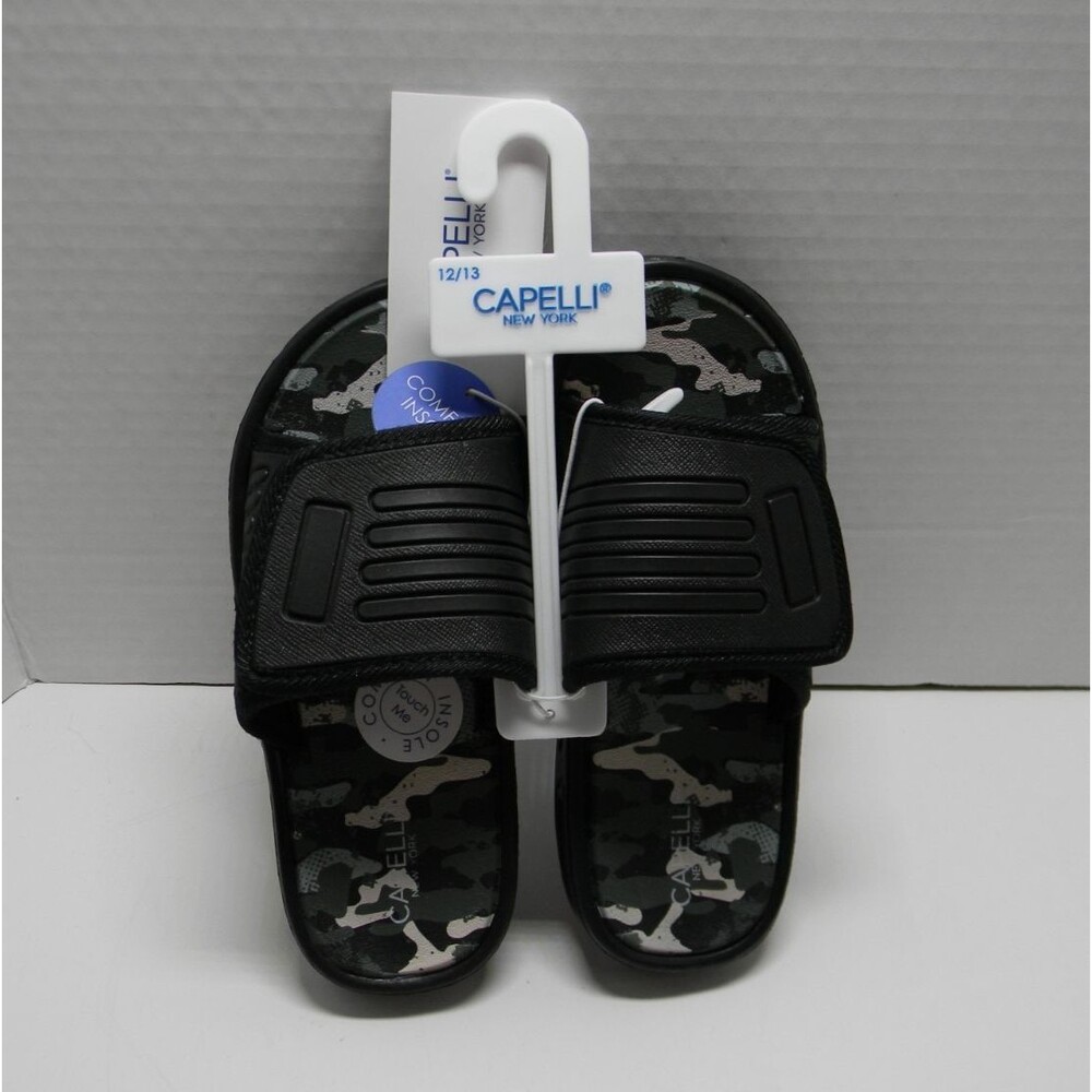 Capelli New York Boys Slides Sandals Comfort Insole Adjustable Camo 12/13 NWT